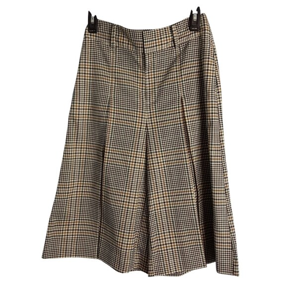 INC International Concepts Size 4 Pants Cropped Culottes Rebecca Plaid High Rise - Picture 1 of 8